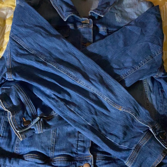 Aztec Distressed look denim jacket plus size 2x - Picture 6 of 12